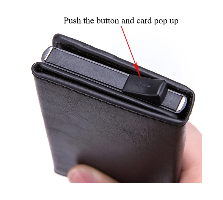 RFID Блокировка Мужской умный кошелек с карманом для монет кожаный кошелек магнитная кнопка кредитный держатель для карт мужской мешок для денег металлический корпус для карт