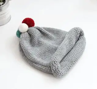 light grey as pic MILANCEL/Коллекция года; детская шапка для девочек; милая вязаная шапка для девочек; вязаные детские шапочки для мальчиков и девочек; вязаные шапочки для малышей - Цвет: light grey as pic