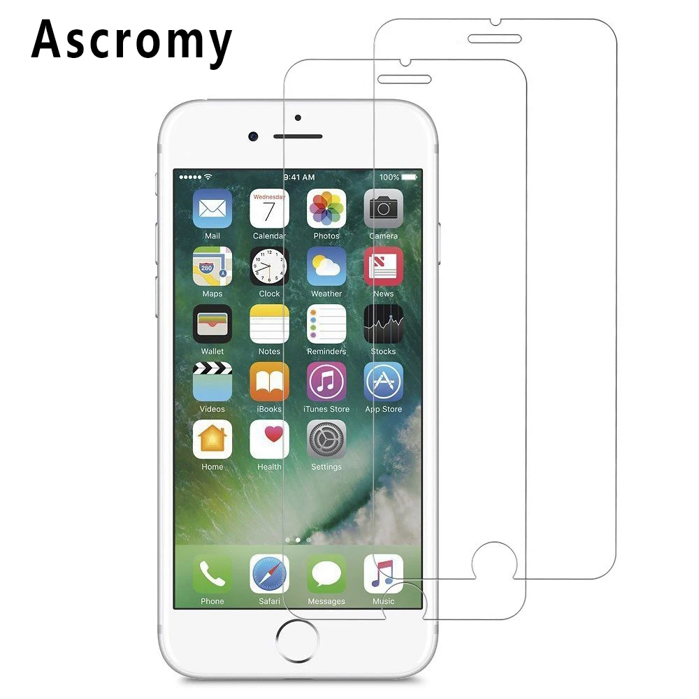 Ascromy 5 упаковок протектор экрана для iPhone7 Закаленное стекло пленка iphone 7 6 8 6s Pelicula de