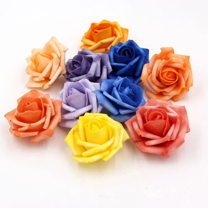 20 шт./лот 6 см окрашивание пены искусственный бутон розы Свадебное Оформление