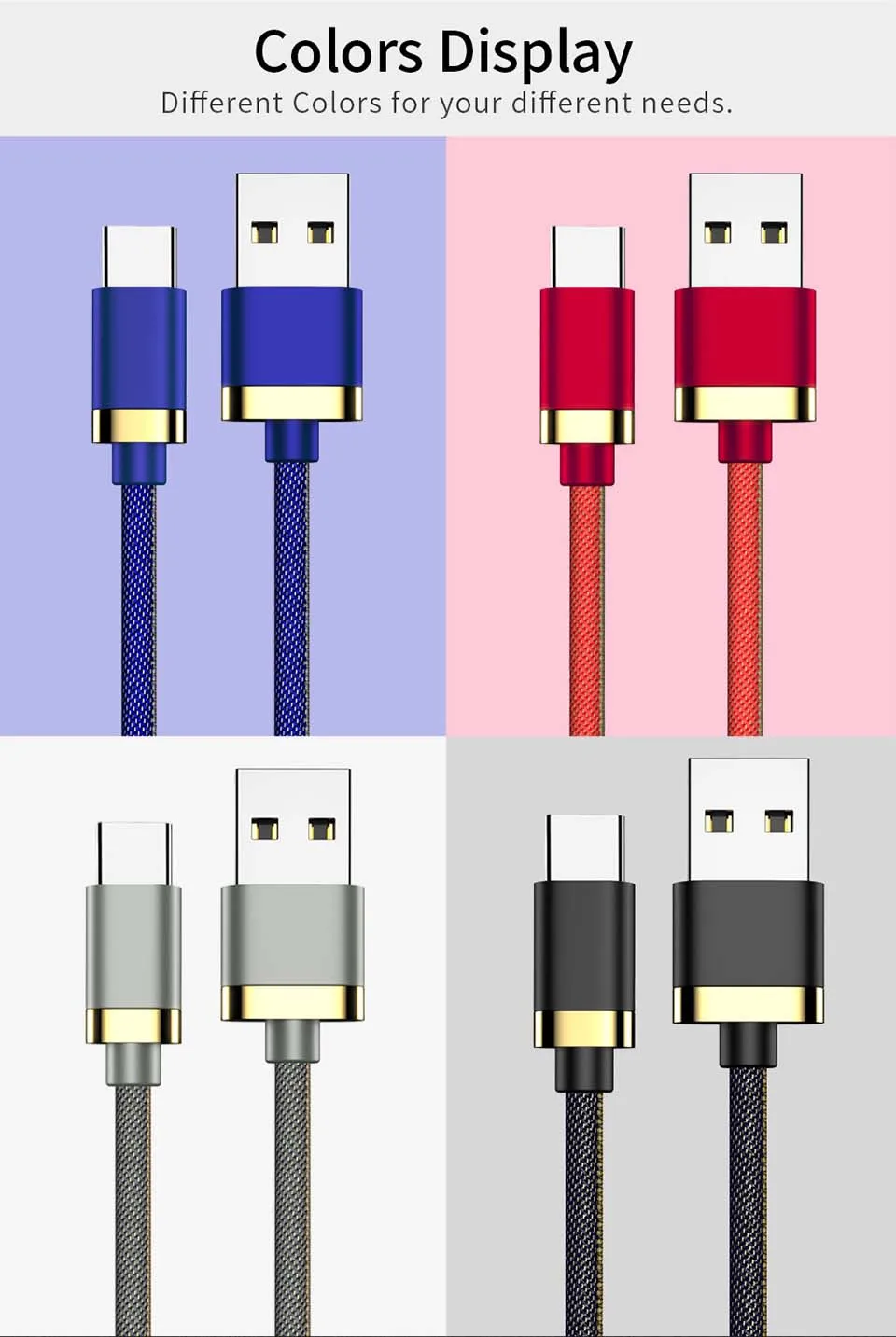 Кабель USB type C для Xiaomi mi 8 9 Красный mi Note 7 USB-C кабель для samsung S8 S10 провод для быстрого заряда USB C кабель для зарядки мобильного телефона