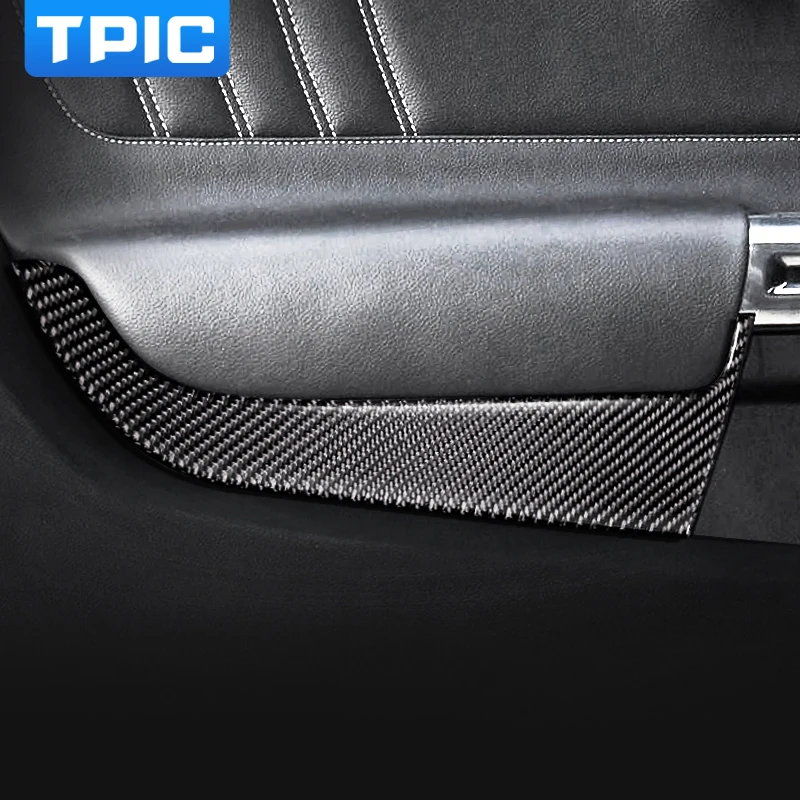 TPIC For Mustang Carbon Fiber 2 шт./лот Автомобильная Дверная панель Наклейка Автомобильные