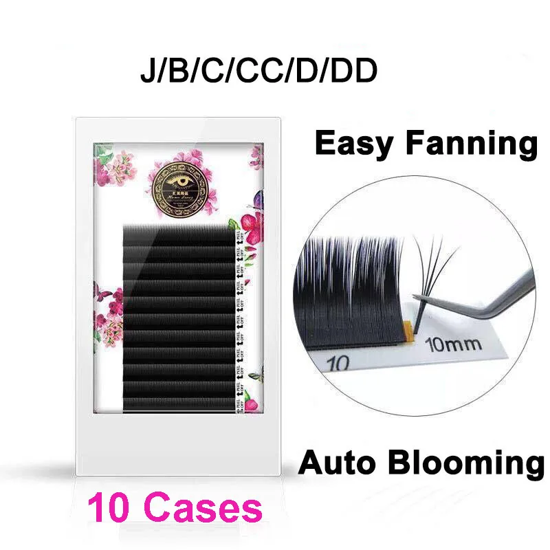 10 футляров легкие пушистые ресницы цветущие объемные Искусственные для
