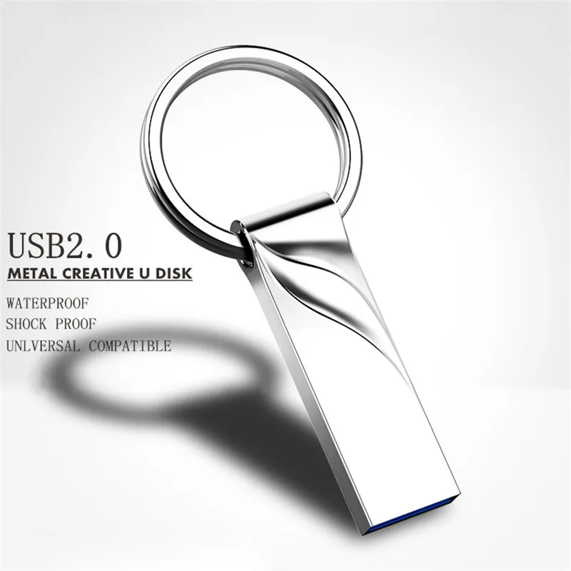 Металлический USB флеш накопитель 64 Гб Высокая скорость 2 0 Серебряный Флешка 8 ГБ 16