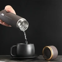 insulate thermos tea mug with strainer mug temperature display coffee cup stainless steel thermal bottle vacuum flask with lid