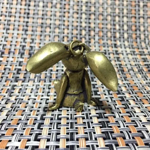 Collectable Chinese Silver Copper Handwork Carved Animal Big Ears Bugs Bunny Exquisite Small Pendant Statues | Дом и сад