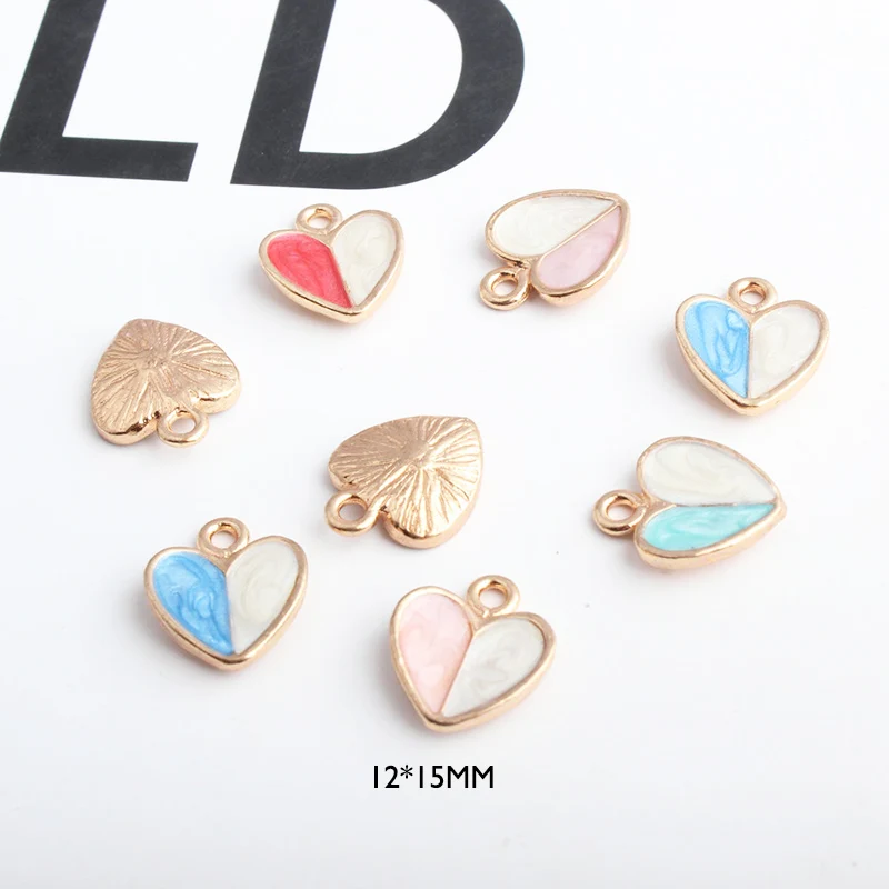 10 шт. маленькая любовь Эмаль Подвески браслет в форме сердца Результаты Подвеска
