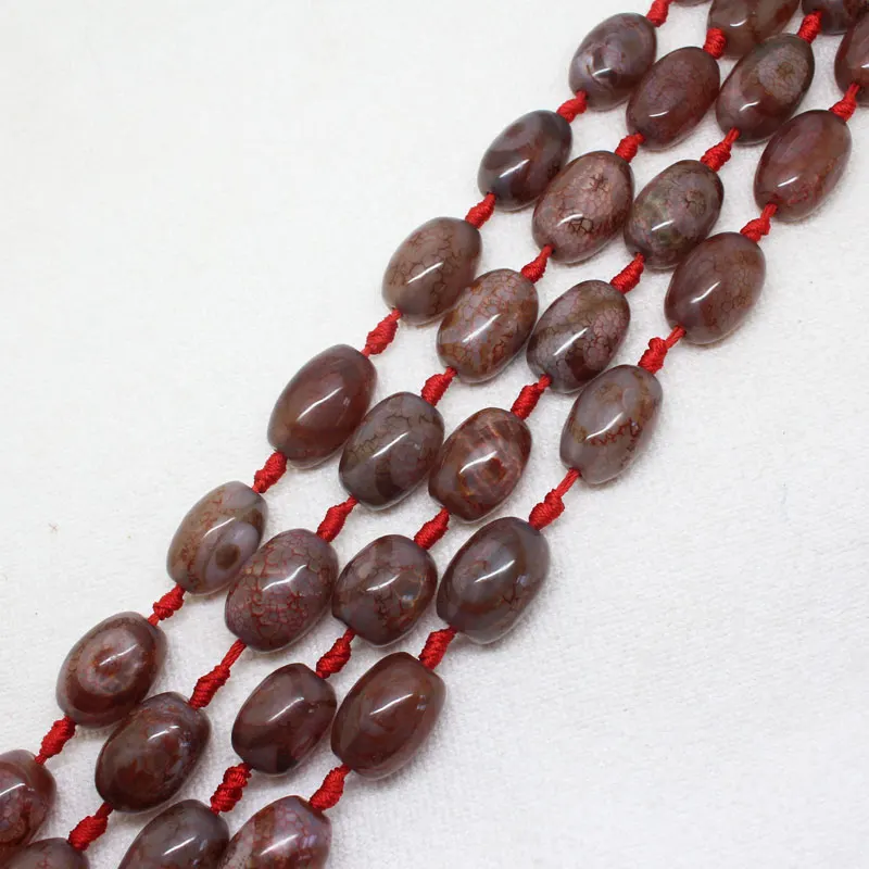 

10-16x20-28mm Tibetan Stone Dzi Agates Drum Barrel shape Loose Beads 12 pcs