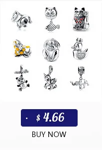 Fit Аутентичные Серебряный браслет Pandora 925 Ближний белый циркон Талисманы DIY Бусины кулон антикварные ювелирные изделия стиль подарки