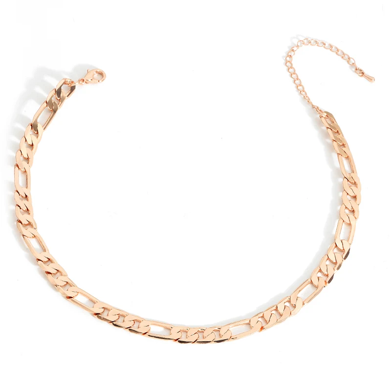 rose gold Новинка, хит, кубинская цепочка, колье, ожерелье для женщин, золото/черный/розовое золото, медь, сексуальное ожерелье, массивные чокеры, ювелирных изделий - Окраска металла: rose gold