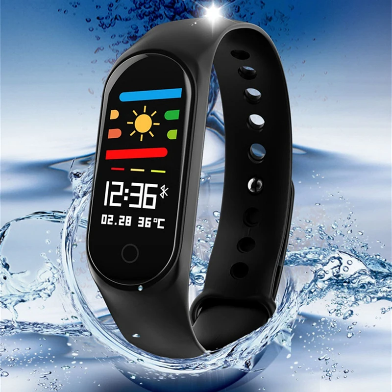M4 Band Music Smart Watch Sports Bracelet Bluetooth 4.0 Waterproof 0.96" IPS Color Screen Soft TFU | Электроника