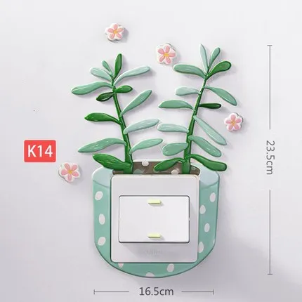 K14 Nordic INS self-клеящийся переключатель защитный чехол гостиная 3D трехмерной простой современный мягкий светящийся в темноте украшение для розетки - Цвет: K14
