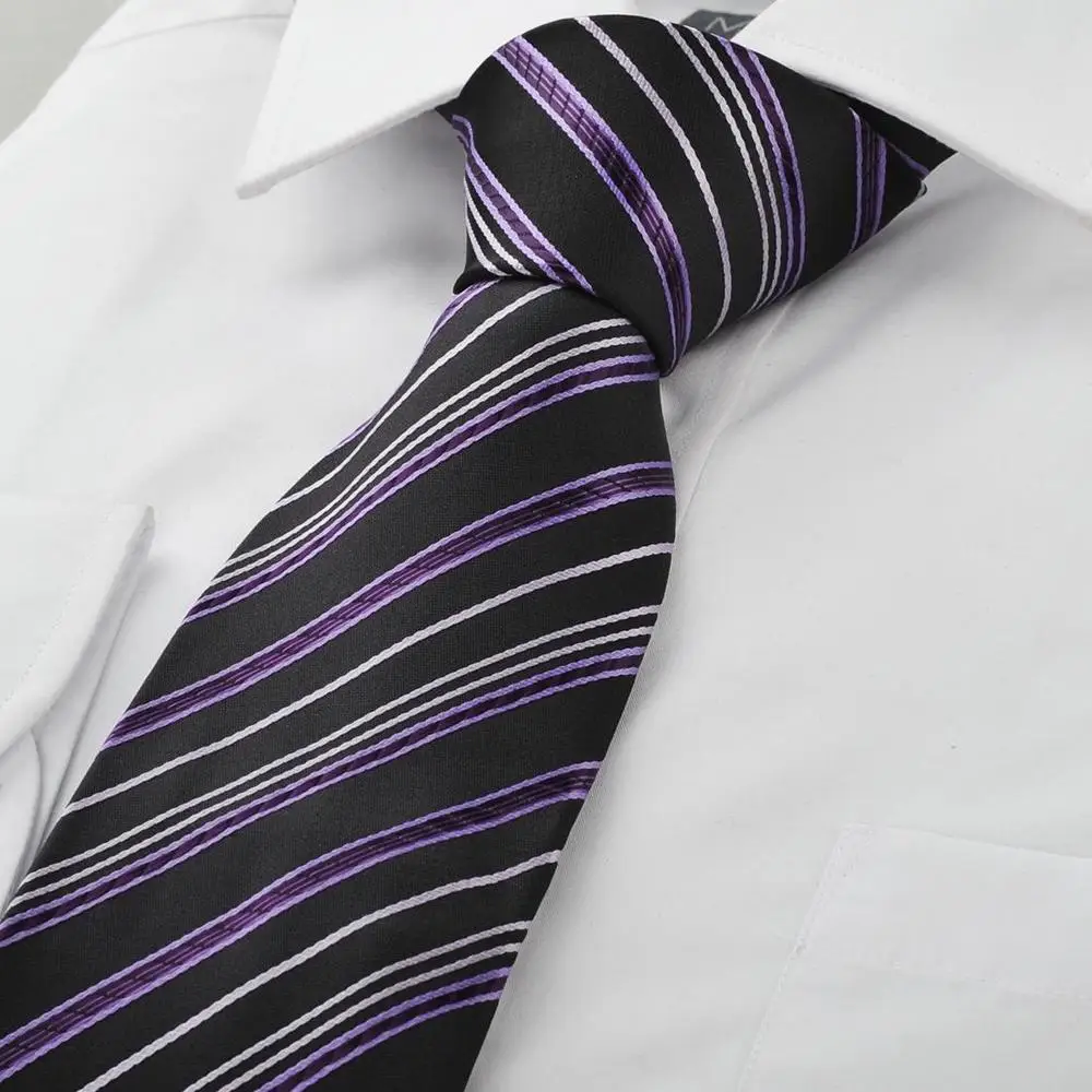 New Striped Purple Black Men's Tie Suit Necktie Wedding Party Holiday Gift # 1058 | Аксессуары для одежды