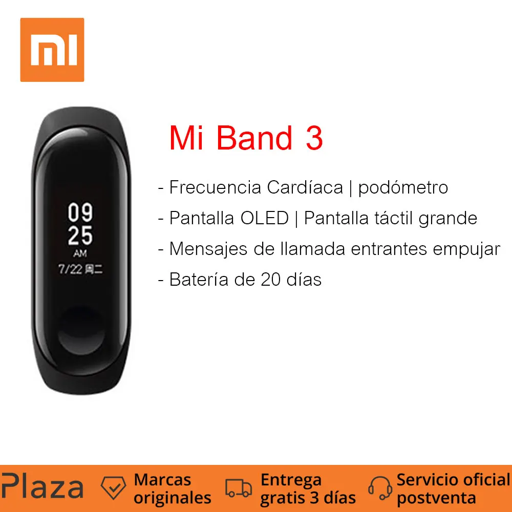 Смарт браслет Xiaomi Mi Band 3 активный Miband сенсорная панель OLED 0 78 дюйма пульсометр