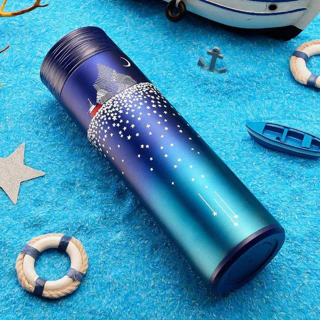 UPORS 350/500 мл Термос для кофе, бутылка с рисунком оленя, 304 нержавеющая сталь, вакуумная колба, чашка для чая, Термокружка для путешествий, Термокружка - Цвет: 05
