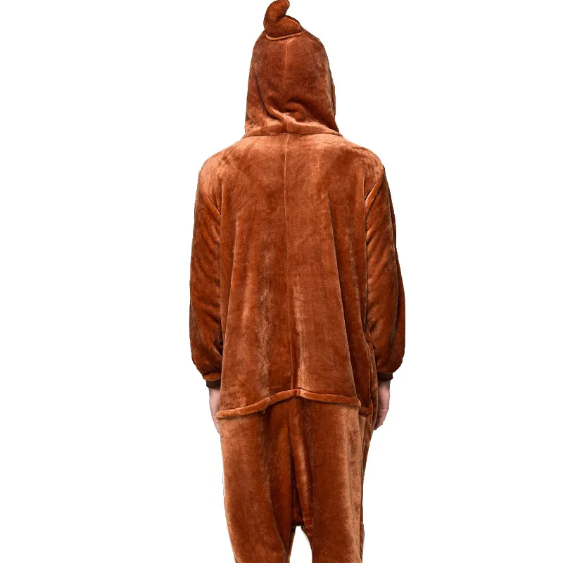 Kigurumi эмодзи Onesie Poo взрослых пижамы для женщин мужчин Хэллоуин осень зима унисекс
