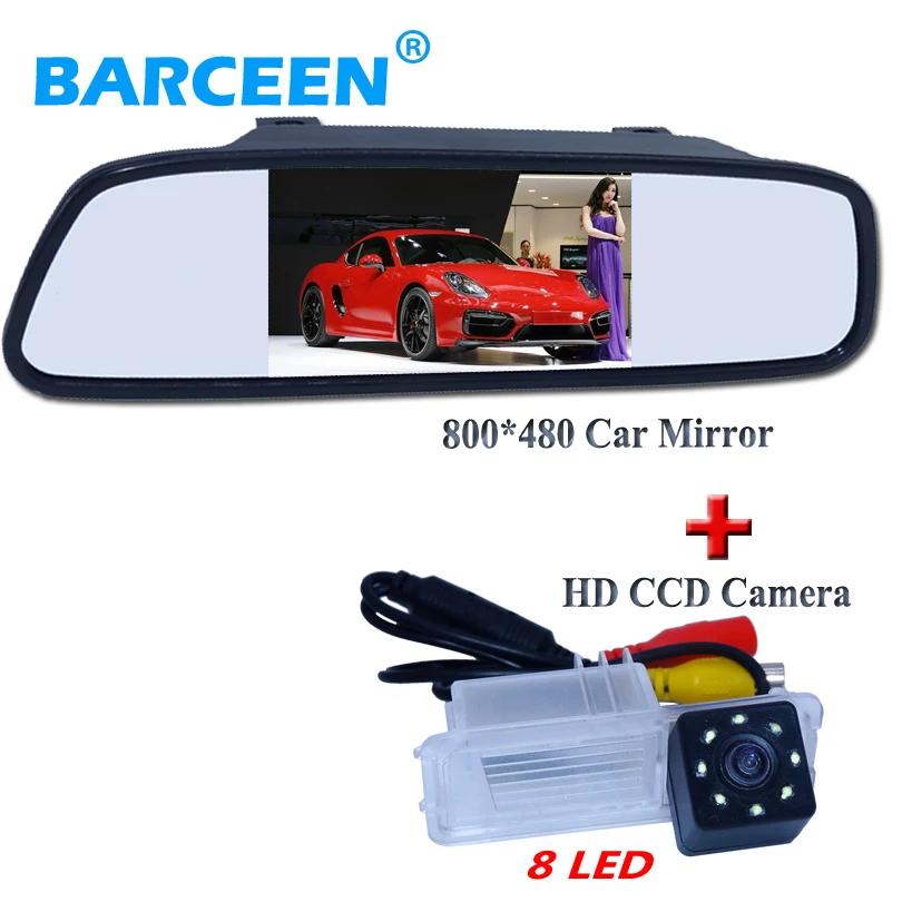 

Bring 8 led hd ccd car parking camera wire with black car rear view mirror 800*480 fit for Volkswagen GOLF 6/Magotan