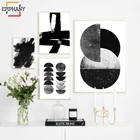 Абстрактный черно-белый художественный принт, плакат в скандинавском стиле, акварельное современное минималистское полотно, Настенная картина для гостиной