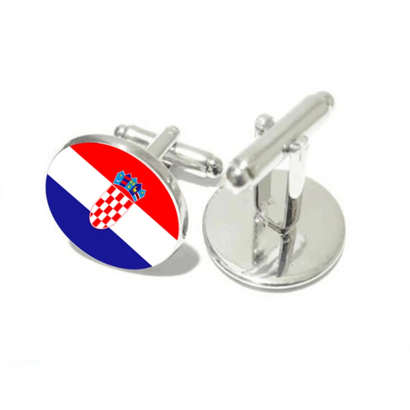Горячая стеклянная купольная Свадебная запонка флаг хорватской Запонки