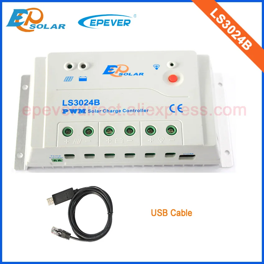 

Контроллер EPSolar LS3024B, оригинальный высококачественный микрорегулятор на солнечных батареях с USB кабелем связи, подходит для подключения ПК, ...