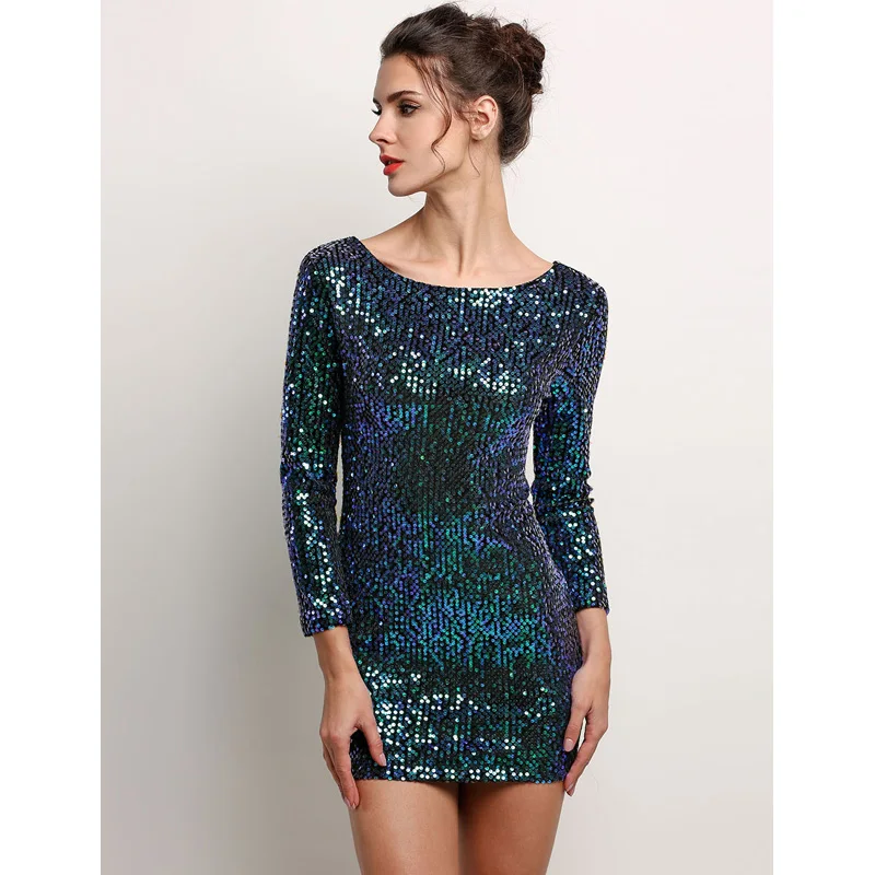 Европейский Стиль женское платье сексуальные женские с длинным рукавом Тонкий