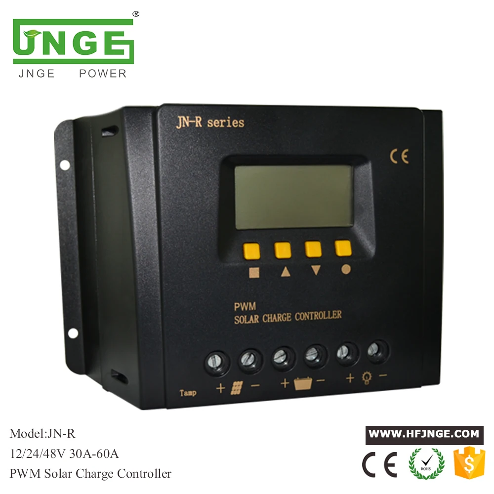 JN R 30A 60A LCD ШИМ контроллер солнечного заряда 12В/24В/48В Авто Солнечная панель LED