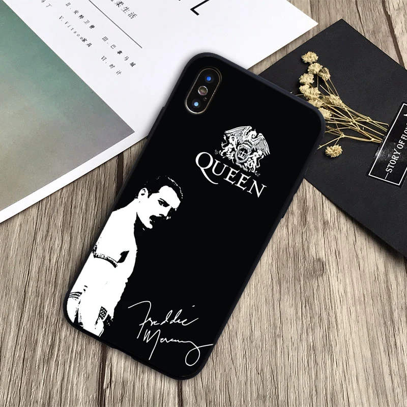 Чехол Freddie Mercury Queen band мягкий силиконовый черный чехол для телефона iPhone 6 6plus 7 8plus 5 5S