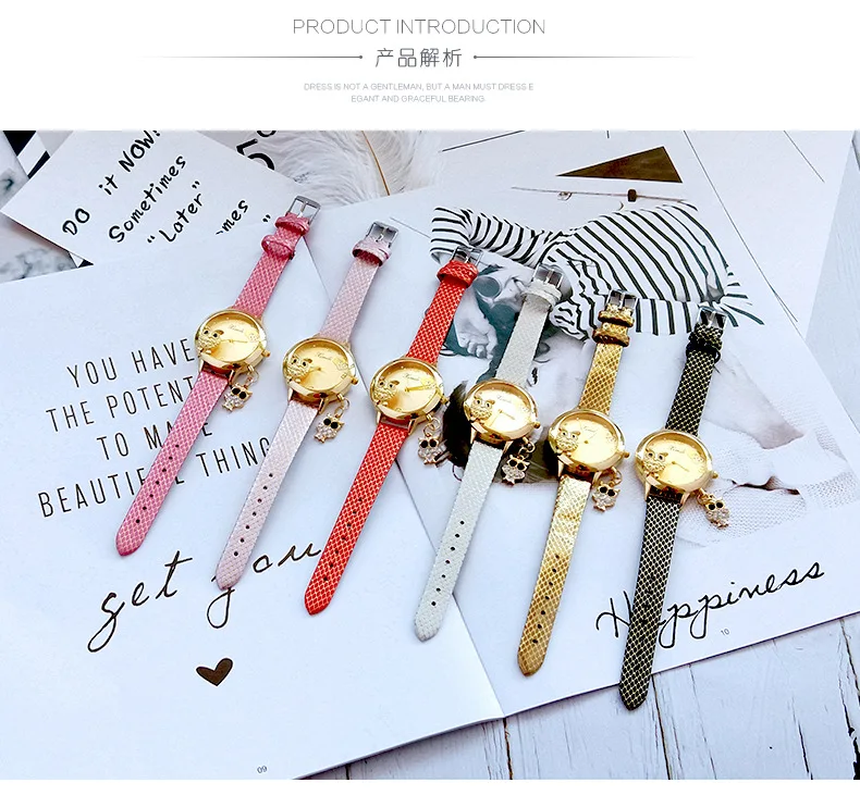 Новые женские часы со стразами Змеиный ПУ браслет золотые наручные для девочек