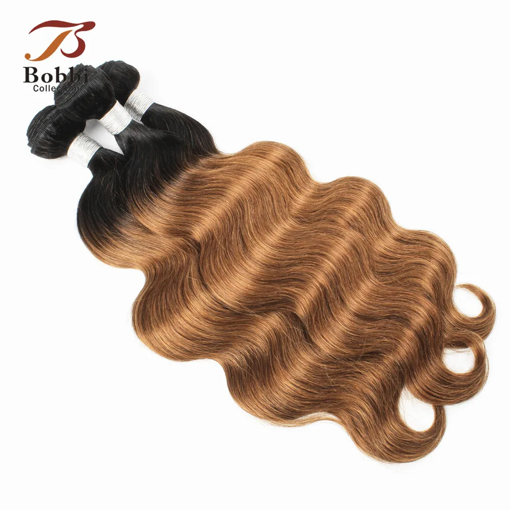 Коллекция 3/4 пупряди с кружевной застежкой BOBBI T 1B 30 Ombre бразильские волнистые