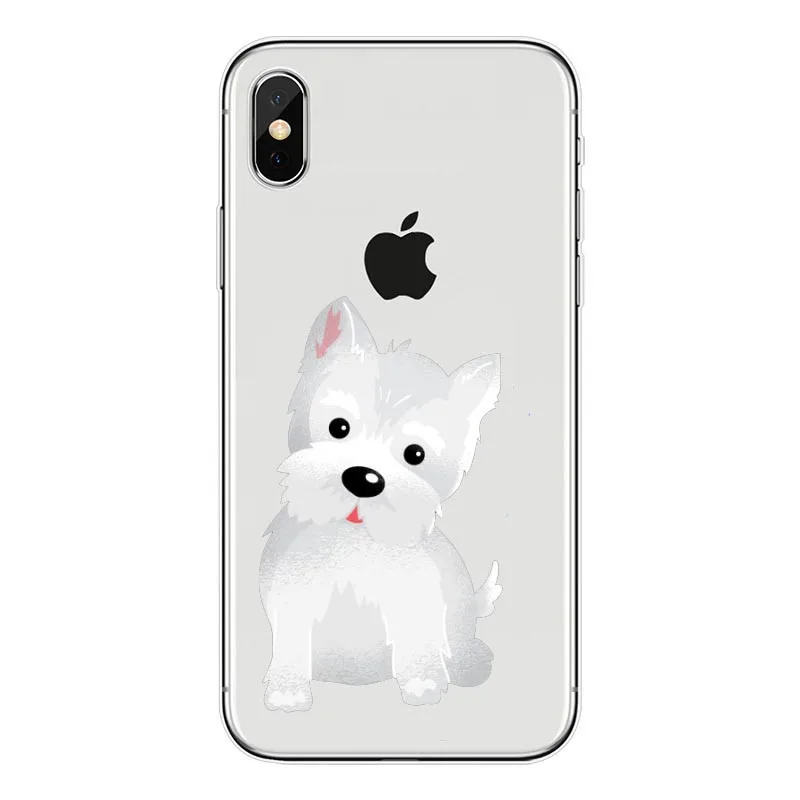 TPU Encantador dos desenhos animados cao wetie Magro caso de telefone de silicone Macio Para iPhone 5 6 7 8 Plus Mais X XR Xmax - Цвет: TPU