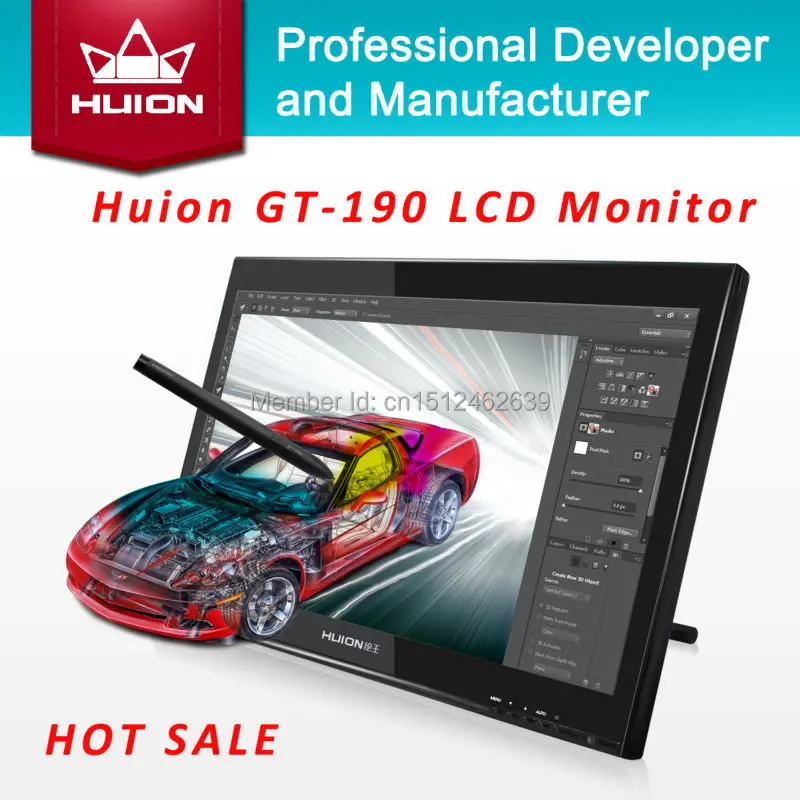 Huion GT-190 TFT жк-дисплей монитор 19-inch сенсорный экран графика планшет цифровой |
