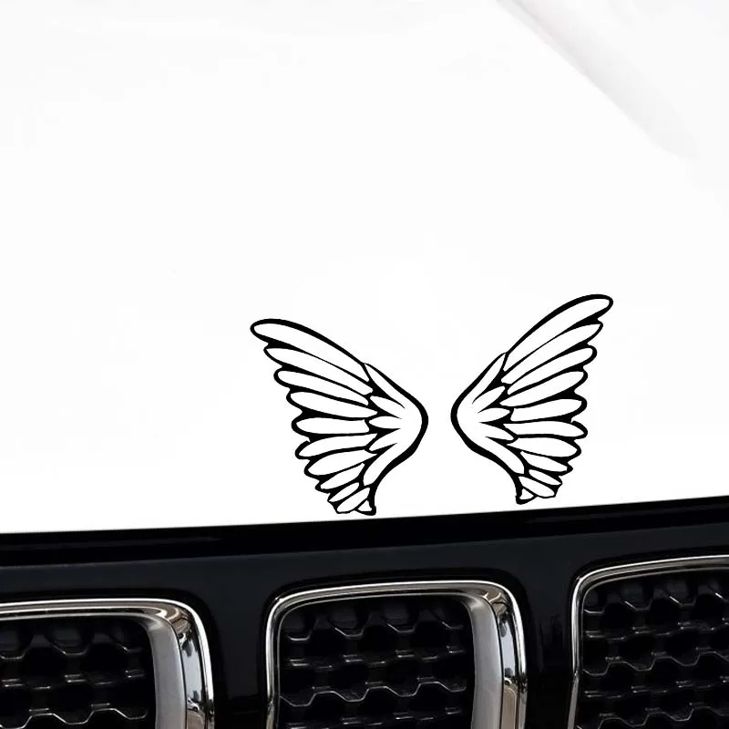 YJZT 16.6*9.3CM Beautiful Smart Cute Fairy Angel Wings Car Sticker Silhoutte Decal Black/Silver Covering The Body C20-1499 | Автомобили и