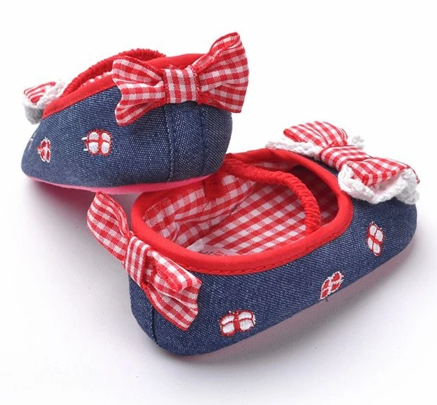 Детская летняя джинсовая обувь в полоску с бантом|spring jumping shoes|spring coil shoesspring summer shoes