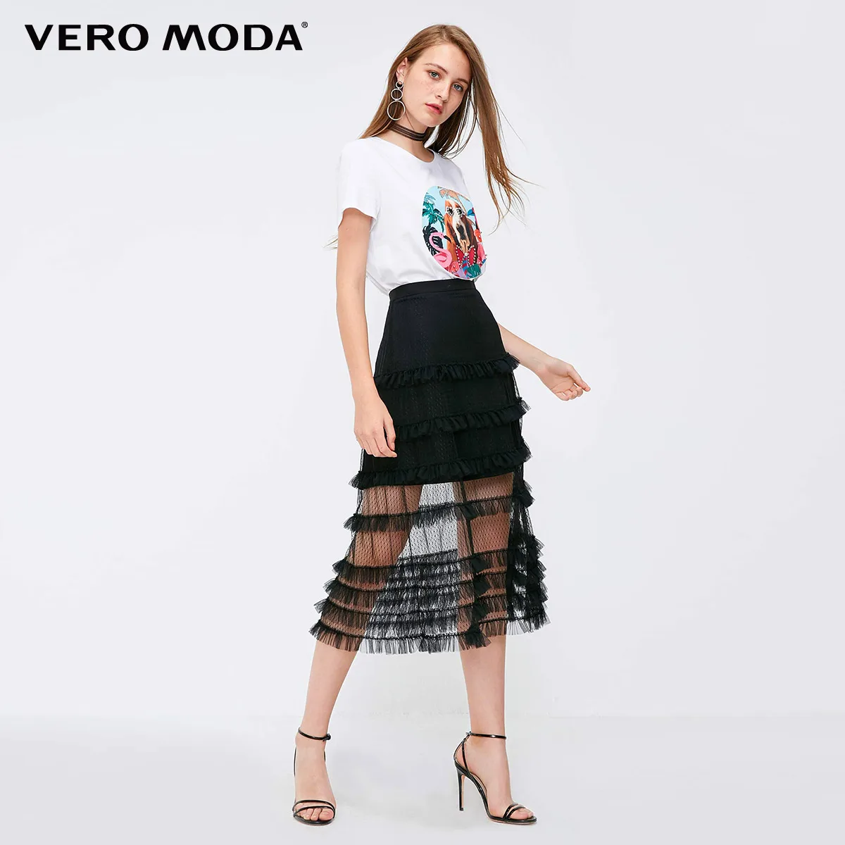 Vero Moda Весна Лето средней длины шелковые кружева торт юбки | 318316539 Женская одежда