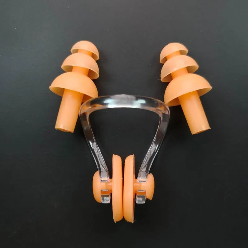 100 Set Silicone Swimming Earplug Nose Clip Watertight Water sports Fitness Swimming Accessories Nasal Splint Ear Plug Bagged