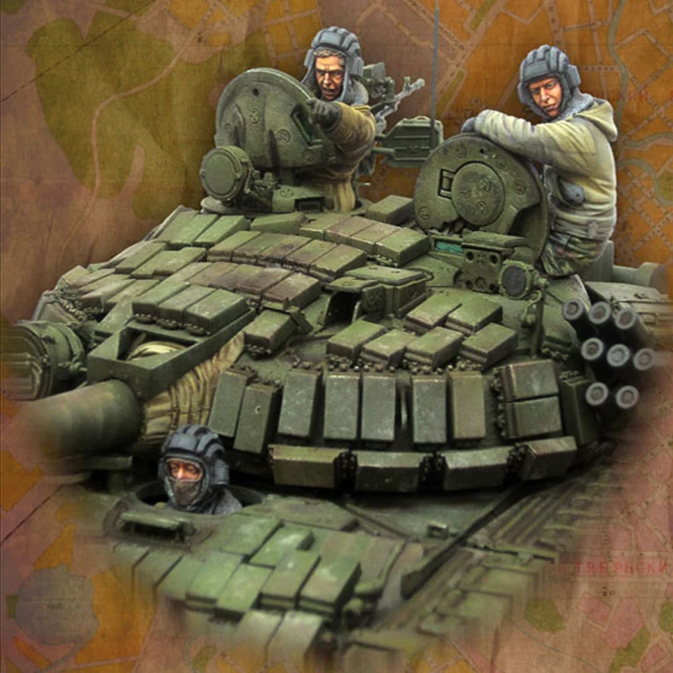 Коллекция 1/35 года экипаж России три человека модель солдата из смолы GK военная