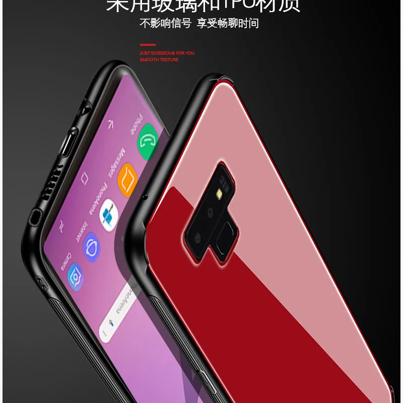 

For Samsung galaxy Note9 case cover skin phone cases Tempered Glass back cover For Samsung galaxy Note 9 case shell capas