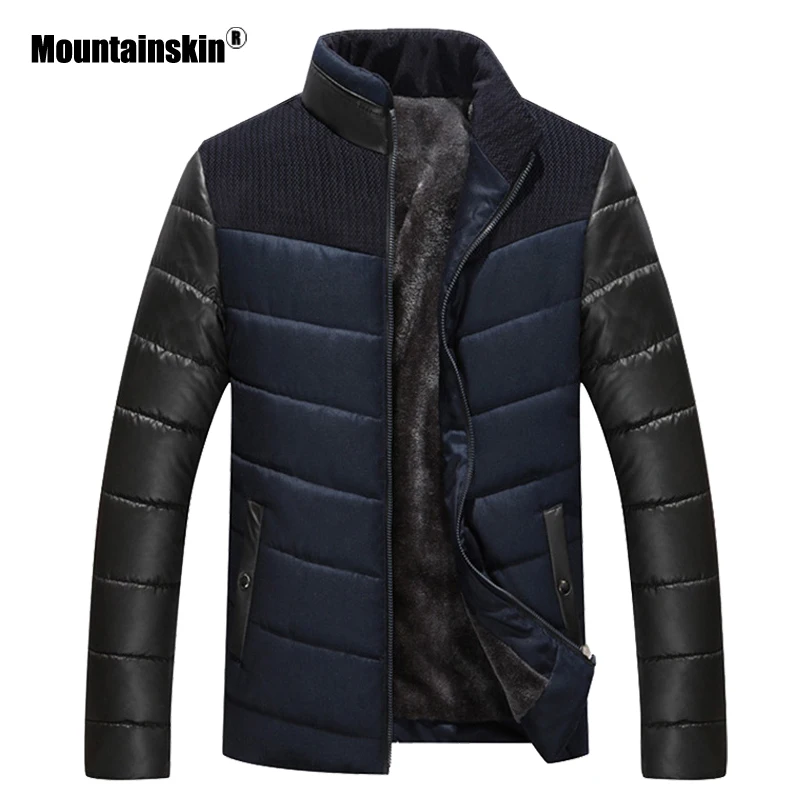 Мужская теплая флисовая куртка Mountainskin Повседневная парка с воротником стойкой