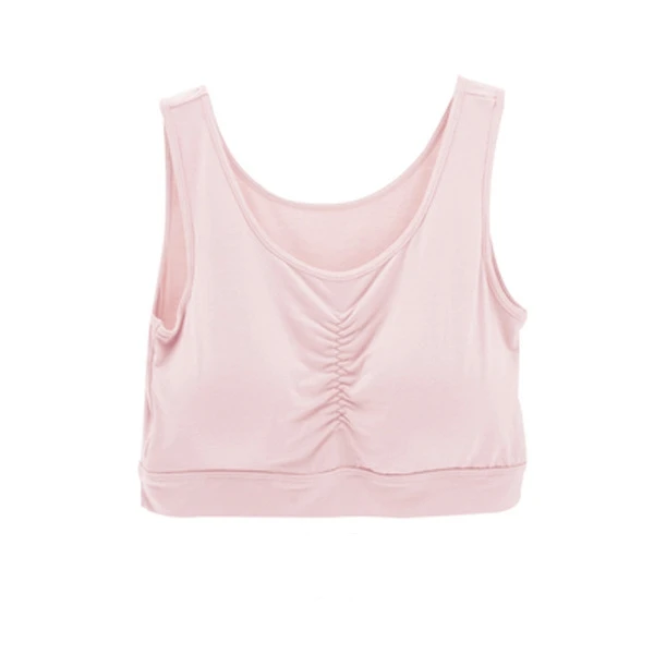 Light Pink Хлопковый спортивный бюстгальтер размера плюс ударопрочный бюстгальтер u-типа без косточек для женщин без косточек бюстгальтер без косточек Большой размер Лето - Цвет: Light Pink