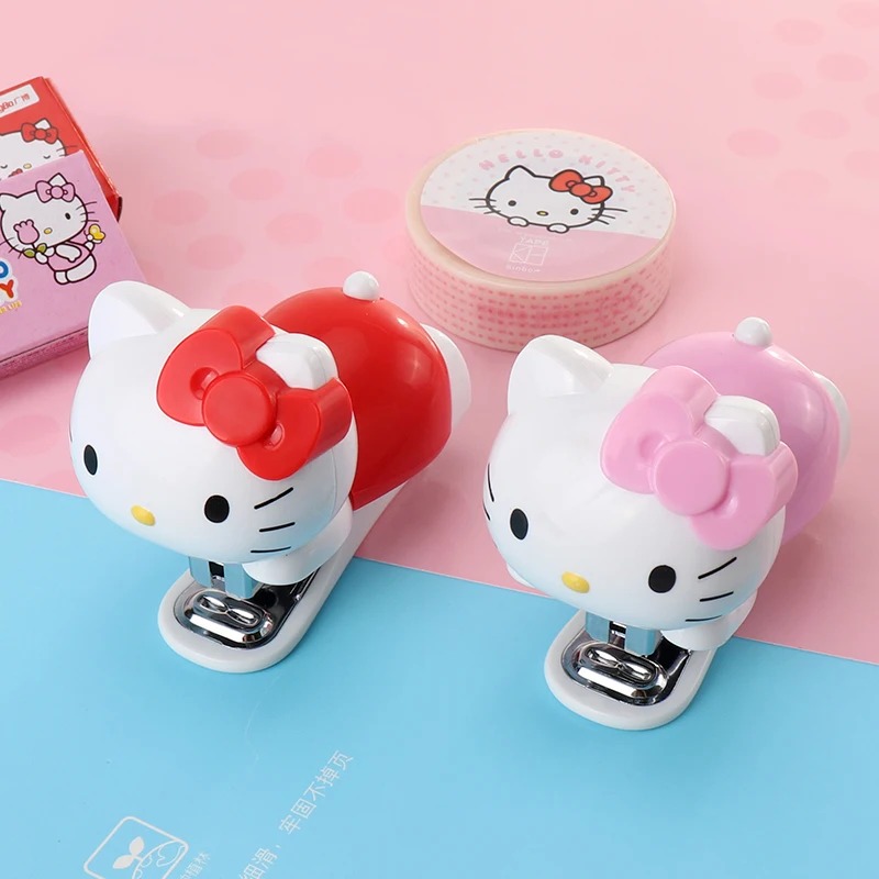 Hello kitty мини степлер переплет книжная бумага портативные скобы