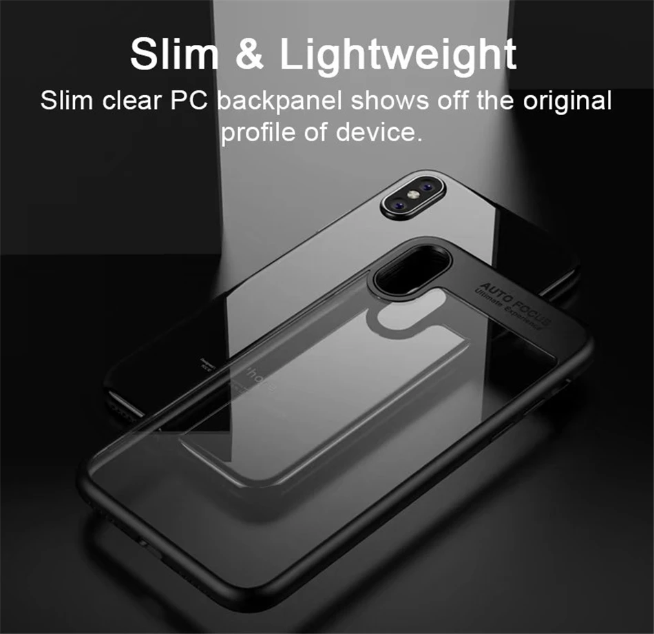 Auto Focus Case For iPhone XS MAX Transparent Mobile Phone Back Covers for 7 7P 8Plus |