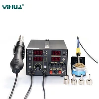 yihua 853d solder station 3in1 smd 5a dc power supply hot air gun soldering iron rework solder station bga repair 110v 220v