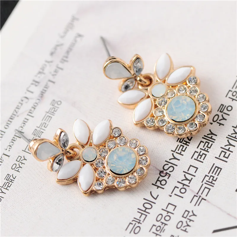 Ms restoring ancient ways the new popular jewelry wholesale girl party noble set auger gift flower earrings free shipping! | Украшения и