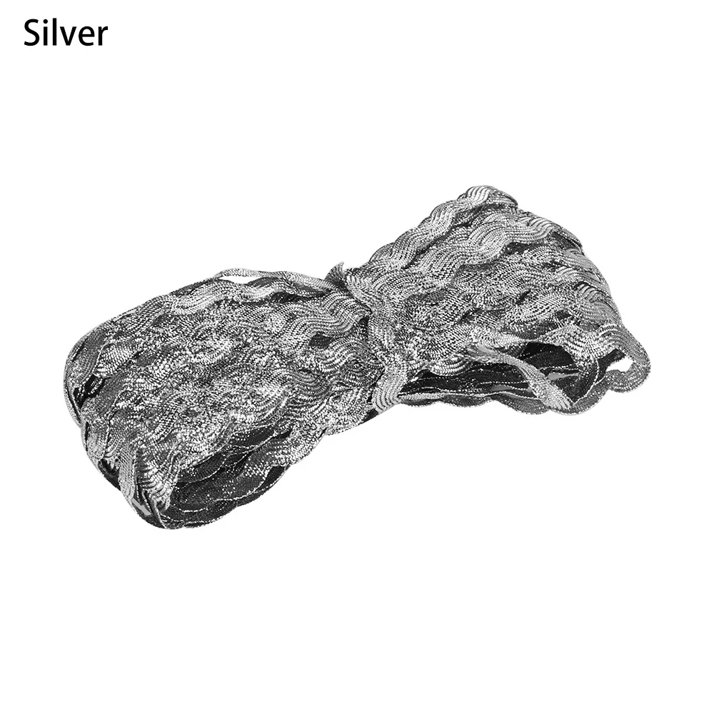 silver 1 рулон 25 м S край волны кружева лента корсажная лента для волос Лук Свадебная вечеринка DIY Декор Ремесло Швейные аксессуары - Цвет: silver