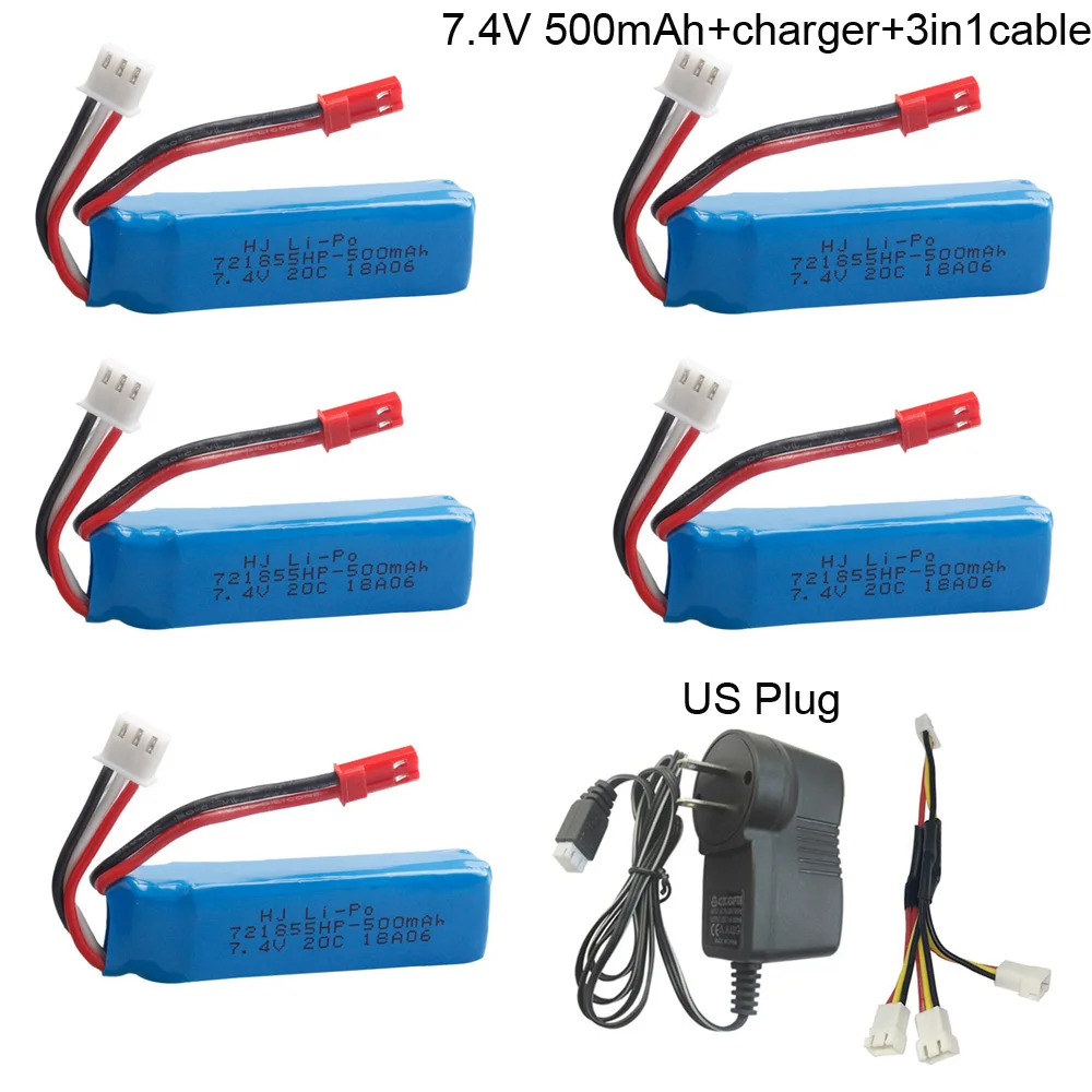 7 4 В 500 мАч Lipo батарея с зарядным устройством 3 в 1 набор кабелей для WLtoys A202 A212 A222 A232