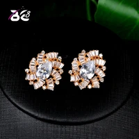 be 8 luxury aaa cubic zircons stud earrings women fashion jewelry geometric shape stud earrings high quality e721