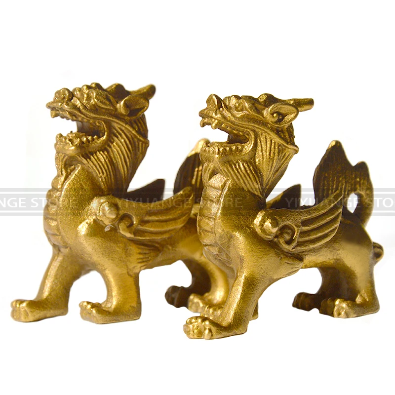 Китайский талисман Fengshui Летящий дракон Чи лин единорог Кайлин ПИ Ксиу