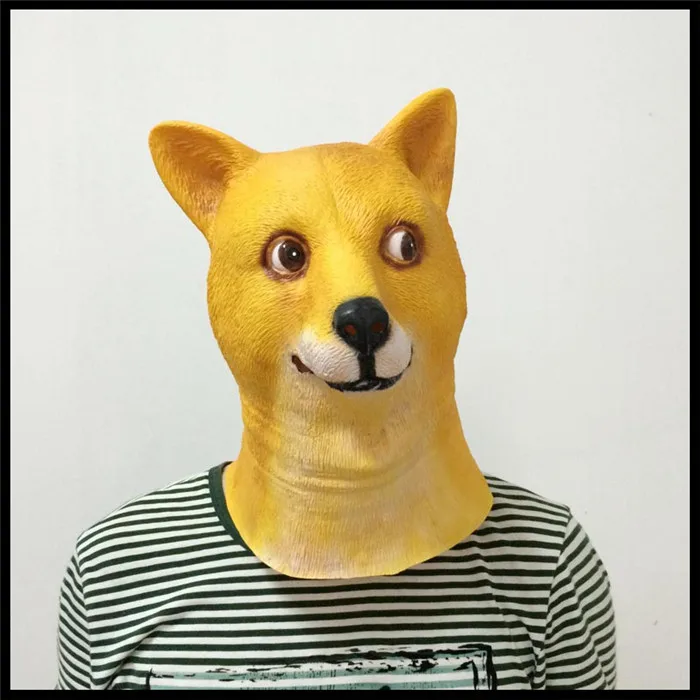Бесплатная доставка страшная маска Doge Crazy Dog Забавные Маски Хэллоуин косплей