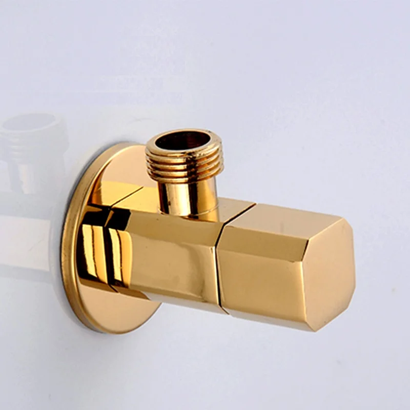 MTTUZK Латунный Угловой клапан золотой для остановки воды G1/2 &quotрозовое золото