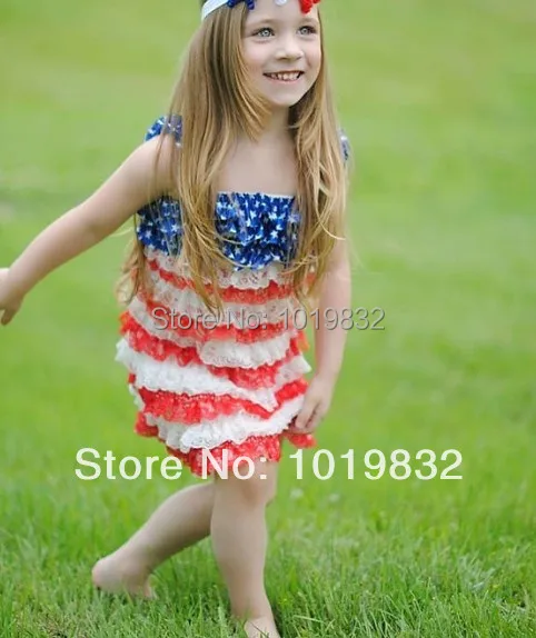 Платье в стиле американского флага кружевное платье для девочки 4 июля